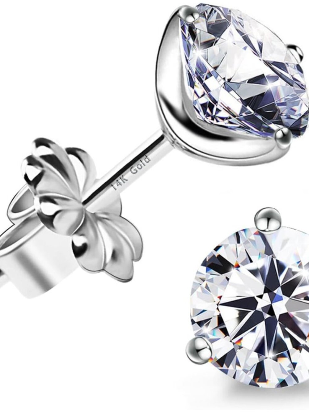 Stunning Flame 18K Gold Plated Silver Cubic Zirconia Stud Earrings